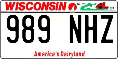 WI license plate 989NHZ