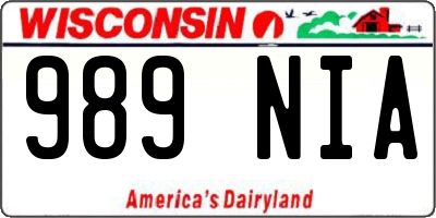 WI license plate 989NIA