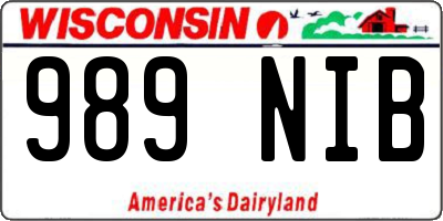 WI license plate 989NIB