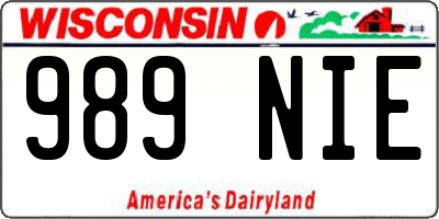 WI license plate 989NIE