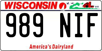 WI license plate 989NIF