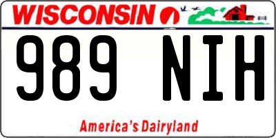 WI license plate 989NIH