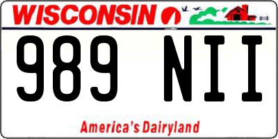 WI license plate 989NII