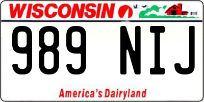 WI license plate 989NIJ