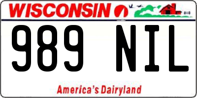 WI license plate 989NIL