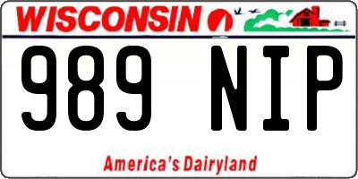 WI license plate 989NIP