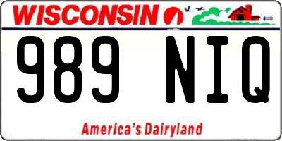 WI license plate 989NIQ