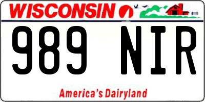WI license plate 989NIR