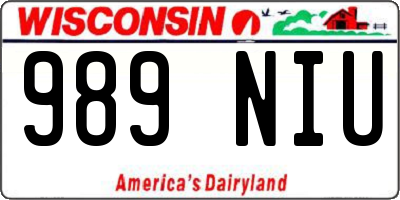 WI license plate 989NIU
