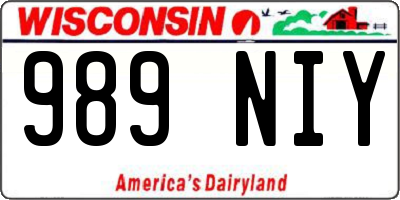 WI license plate 989NIY