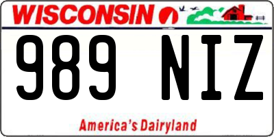 WI license plate 989NIZ