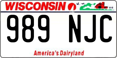 WI license plate 989NJC