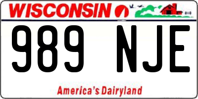 WI license plate 989NJE