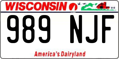 WI license plate 989NJF