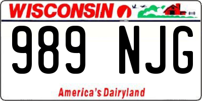 WI license plate 989NJG