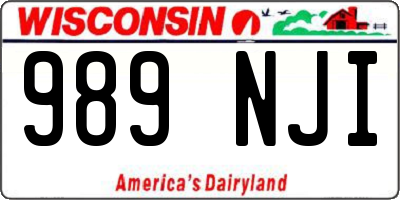 WI license plate 989NJI