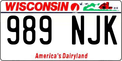 WI license plate 989NJK