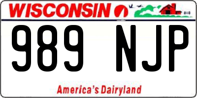 WI license plate 989NJP