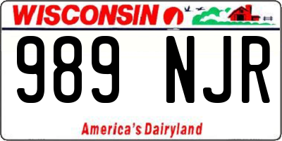 WI license plate 989NJR