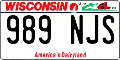 WI license plate 989NJS