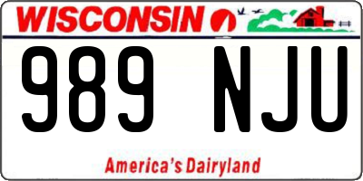 WI license plate 989NJU