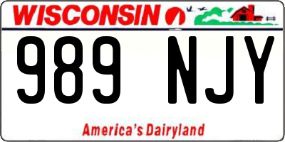 WI license plate 989NJY