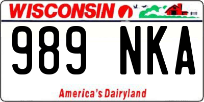 WI license plate 989NKA