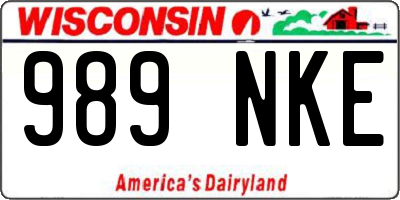 WI license plate 989NKE