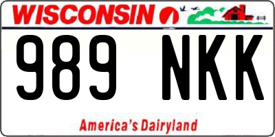 WI license plate 989NKK