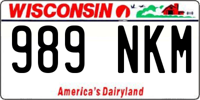 WI license plate 989NKM