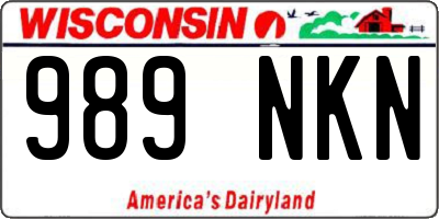 WI license plate 989NKN