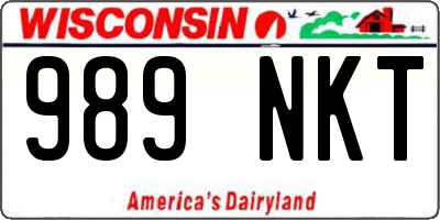WI license plate 989NKT