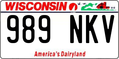 WI license plate 989NKV