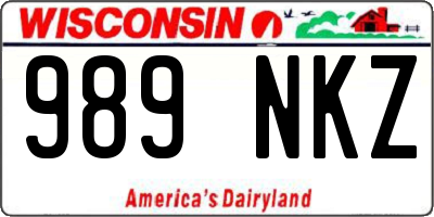 WI license plate 989NKZ