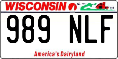 WI license plate 989NLF