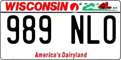 WI license plate 989NLO