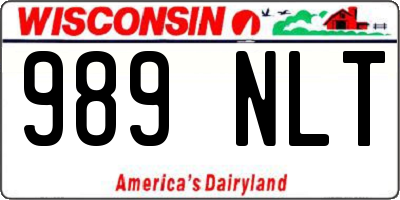 WI license plate 989NLT