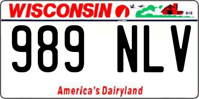 WI license plate 989NLV