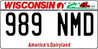 WI license plate 989NMD
