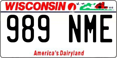 WI license plate 989NME
