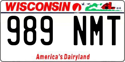 WI license plate 989NMT