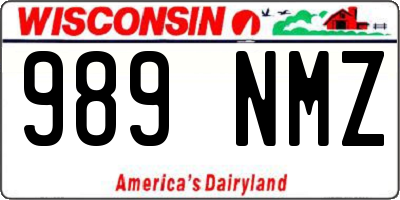 WI license plate 989NMZ