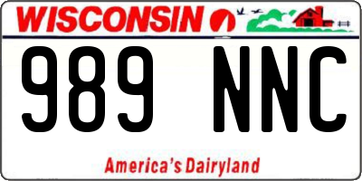 WI license plate 989NNC
