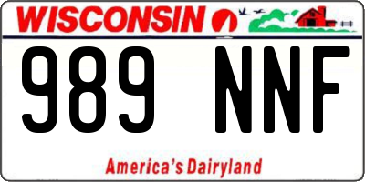 WI license plate 989NNF