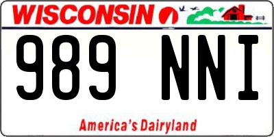 WI license plate 989NNI