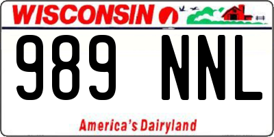 WI license plate 989NNL