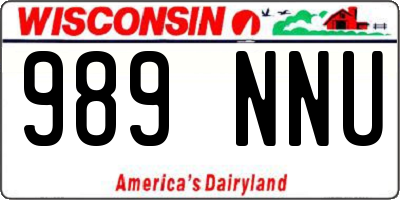 WI license plate 989NNU