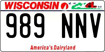 WI license plate 989NNV