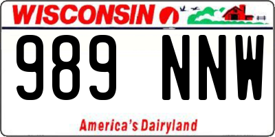 WI license plate 989NNW