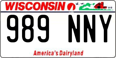 WI license plate 989NNY